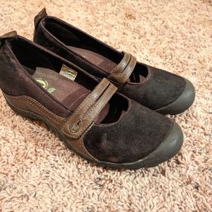 MERRELL Plaza Bandeau Chocolate Leather Mary Jane Comfort Shoes Women's Size 9